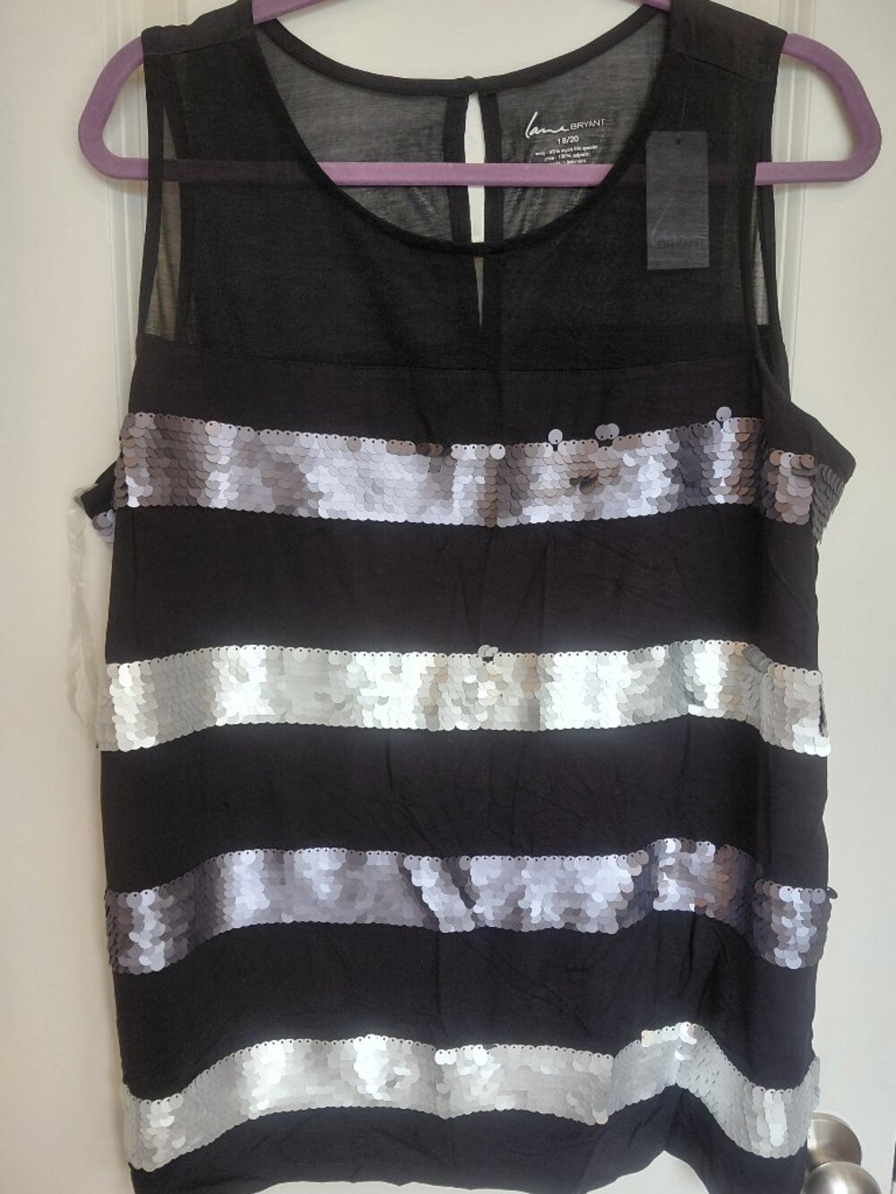 Lane Bryant Sequin Striped Tank